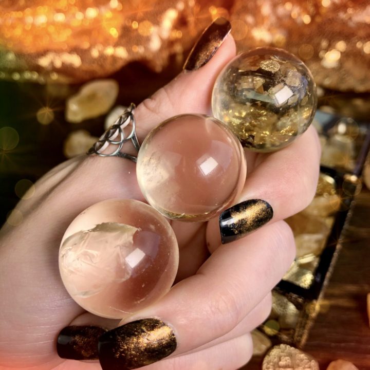 Citrine Sphere and Via Perfume Prosperity Duo