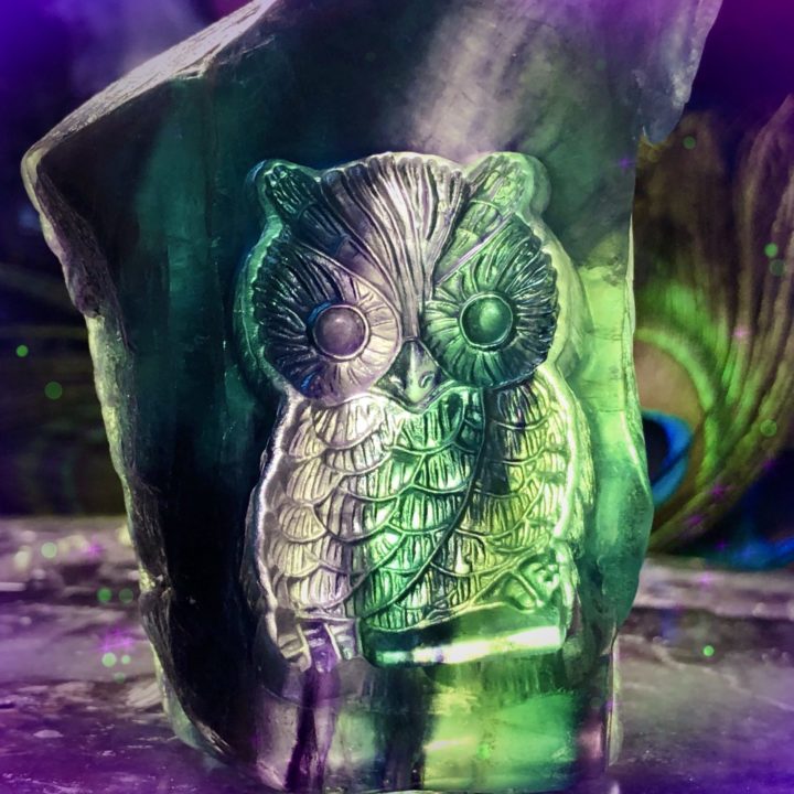 Cutie Pie Magical Rainbow Fluorite Owls