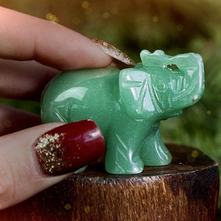 Green Aventurine Lucky Elephants