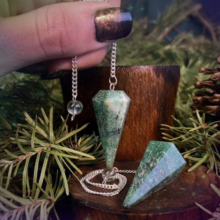 Moss Agate Pendulums