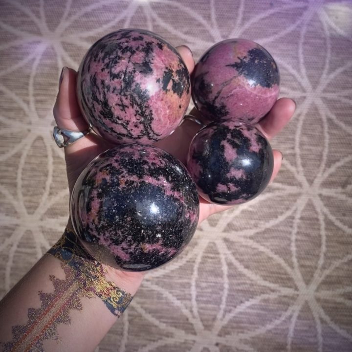 Rhodonite Emotional Balance Spheres