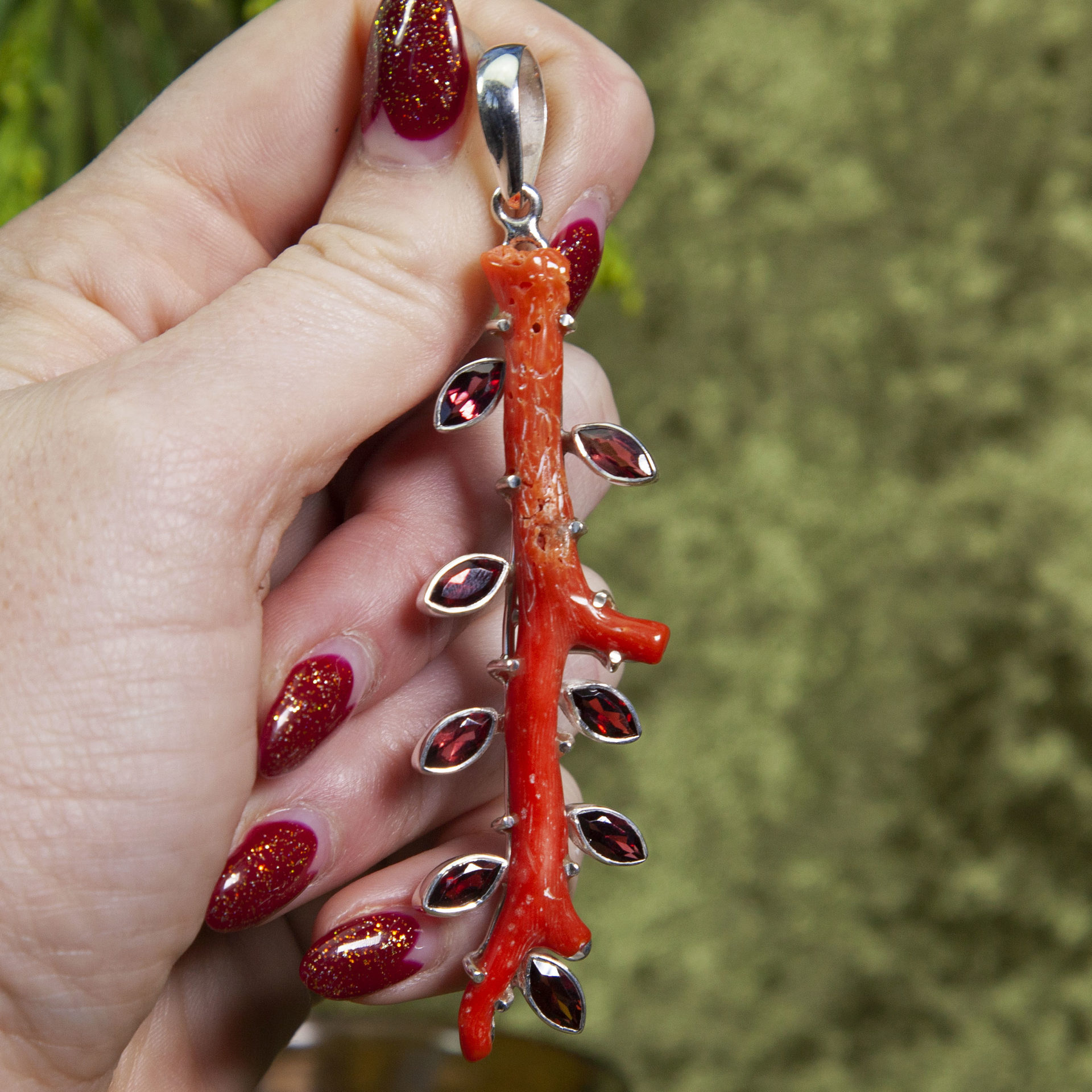 Gemstone Sale: Red Coral and Garnet