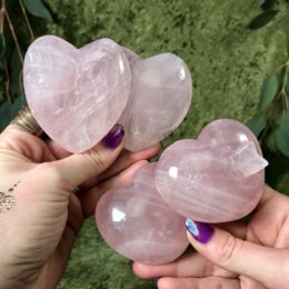 Rose Quartz Double Heart With Arrow