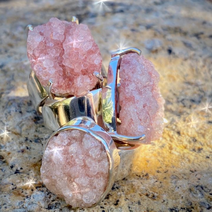 Pink Apophyllite Ascension Rings