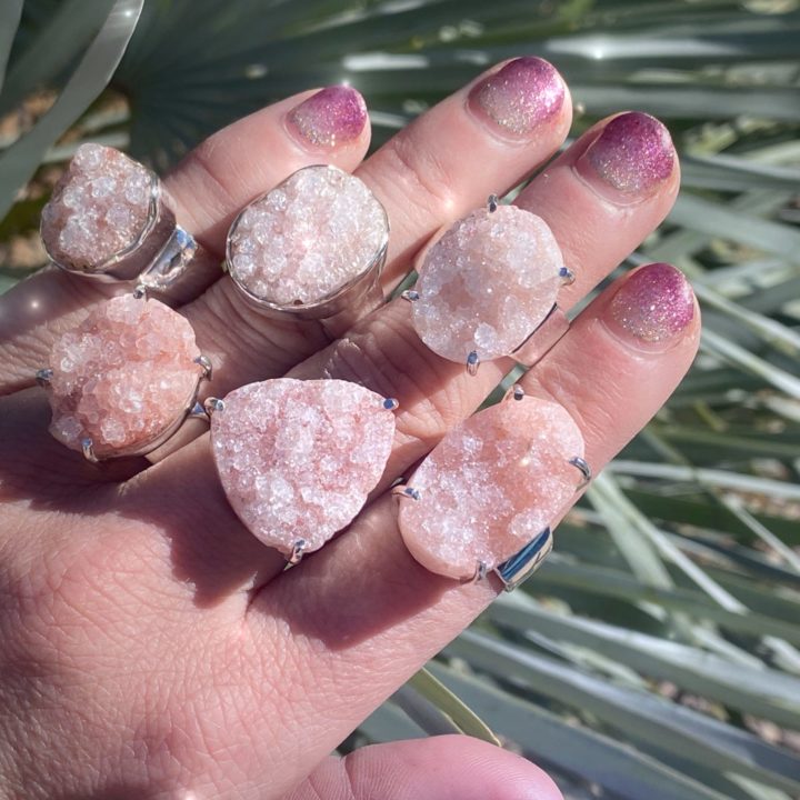 Pink Apophyllite Ascension Rings