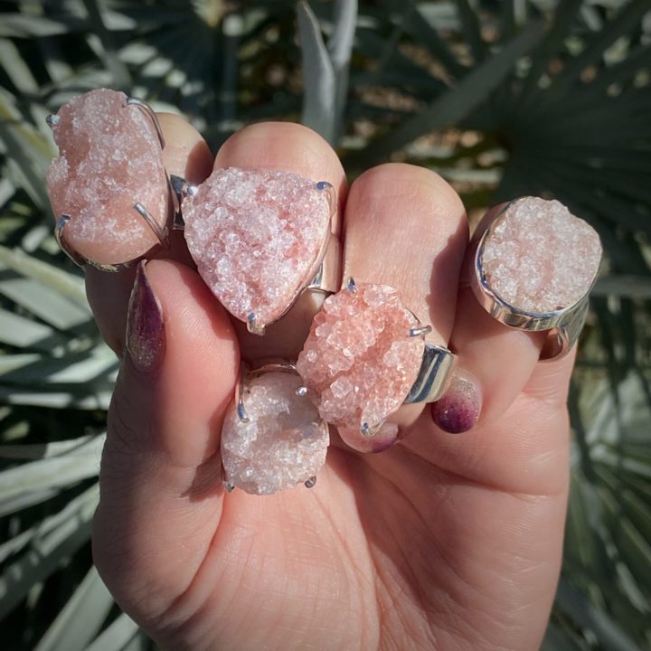 Pink Apophyllite Ascension Rings