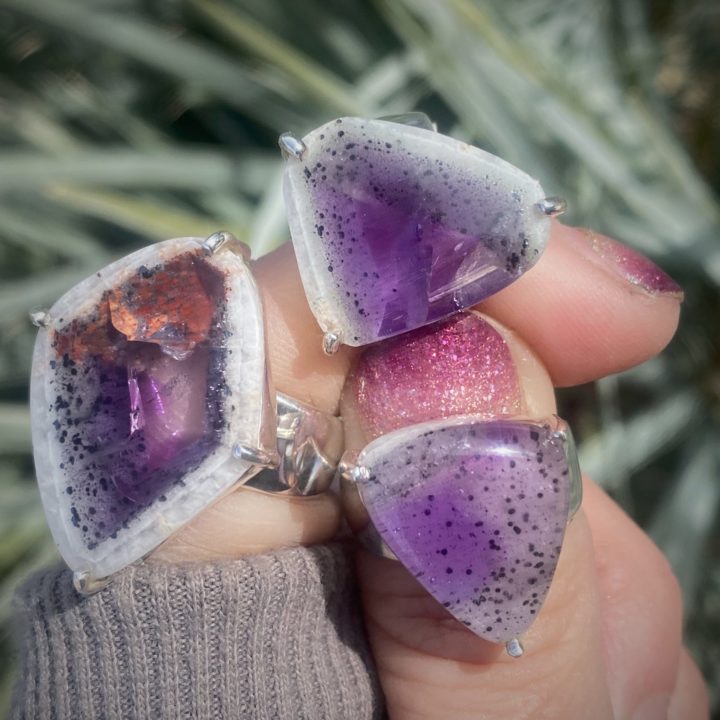 Trapiche Amethyst Rings