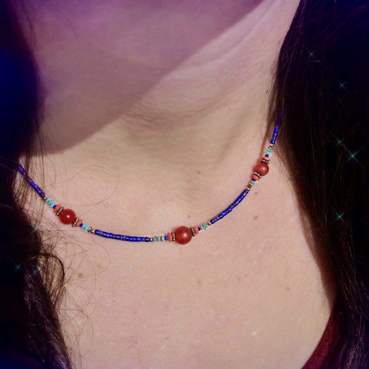 Lapis and Carnelian Queen's Power Necklaces