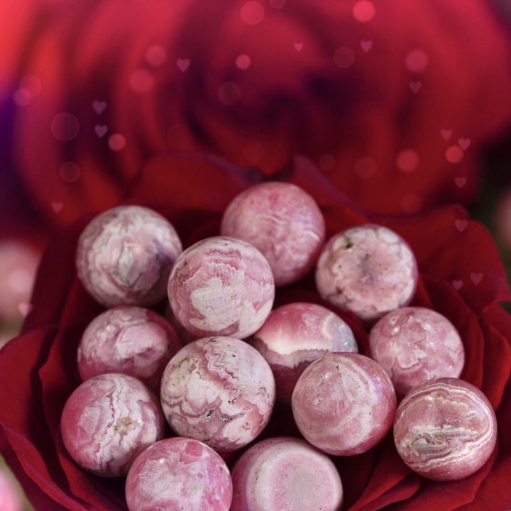 Mini Rhodochrosite Heart Healing Sphere Duo