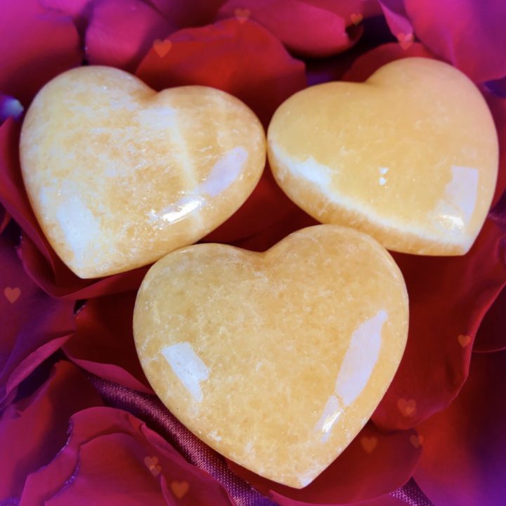 Sexy Sensual Orange Calcite Hearts