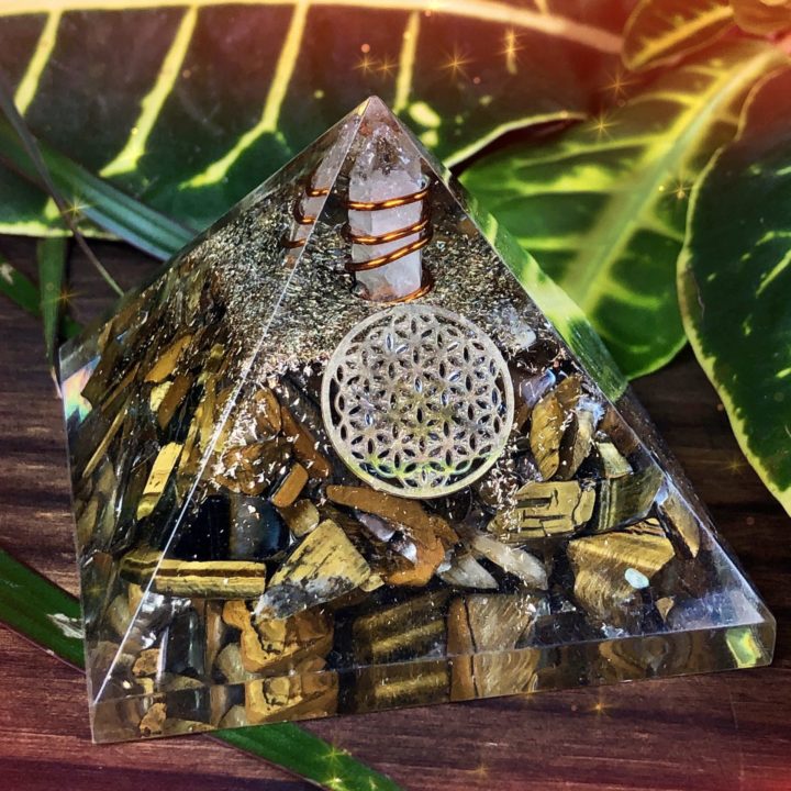 Tigers Eye Orgone Protection Pyramids