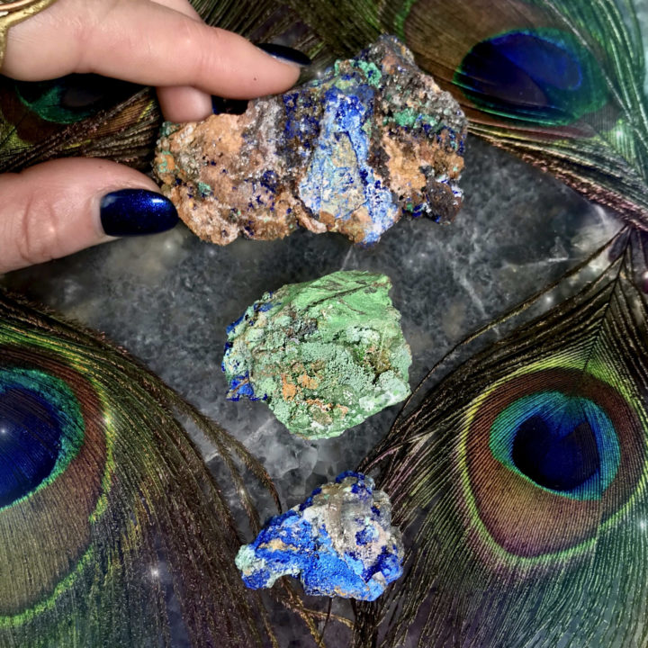 Greek Azurite with Selenite