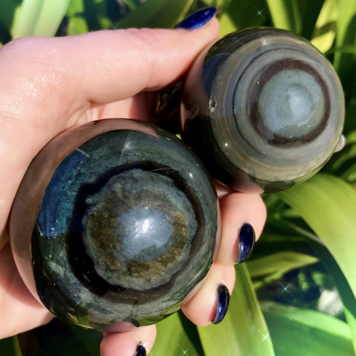 Rainbow Obsidian Spheres