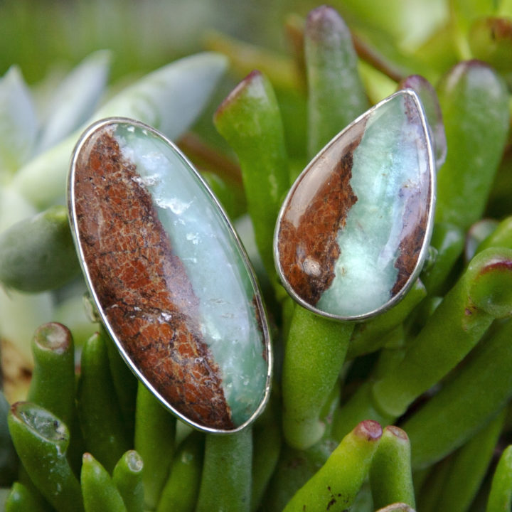 Chrysoprase Peace and Love Rings