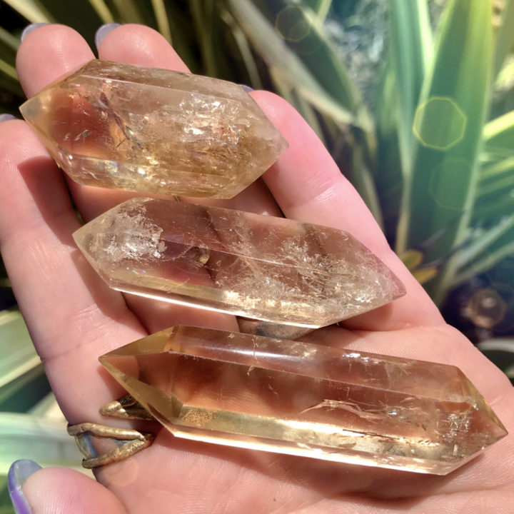 Double Terminated African Citrine Manifestation Wands