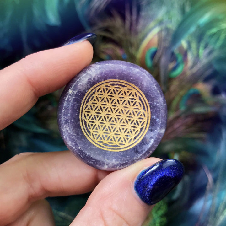 Flower of Life Lepidolite Sphere Stands