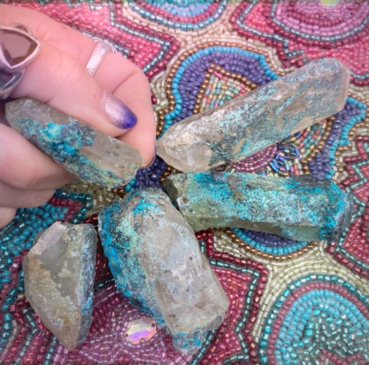 Divine Goddess Chrysocolla in Quartz