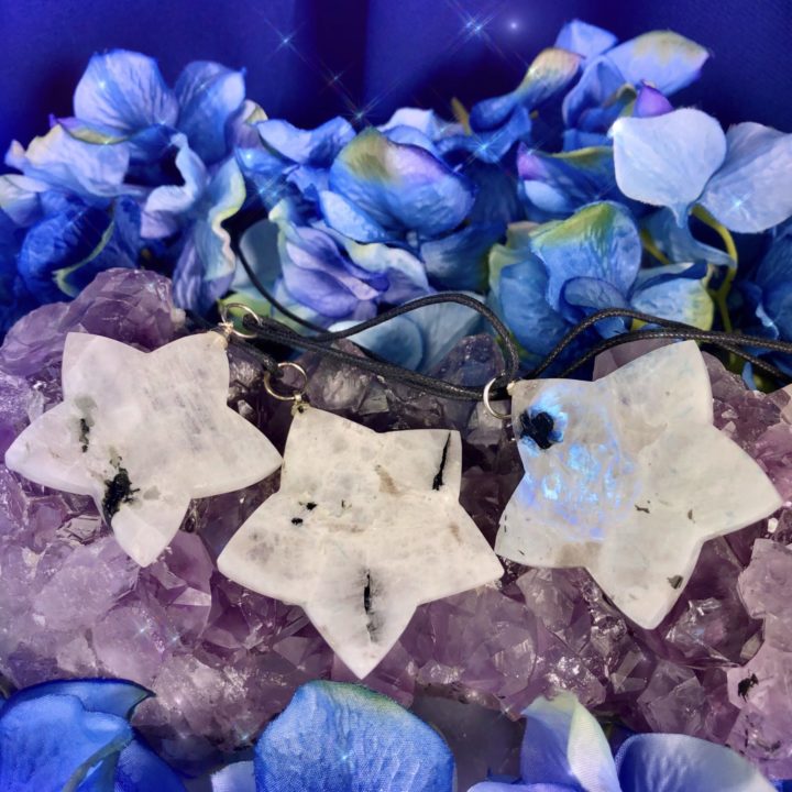 Rainbow Moonstone Star Pendants