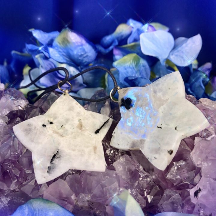 Rainbow Moonstone Star Pendants