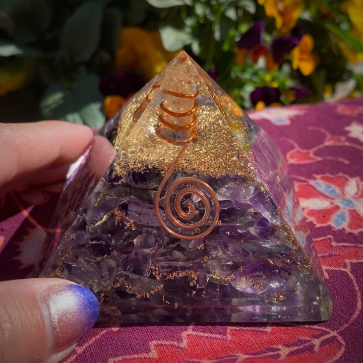 Amethyst Orgonite Healing and Purification Pyramids