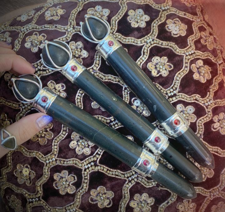 Black Tourmaline and Garnet Priestess Protection Wands