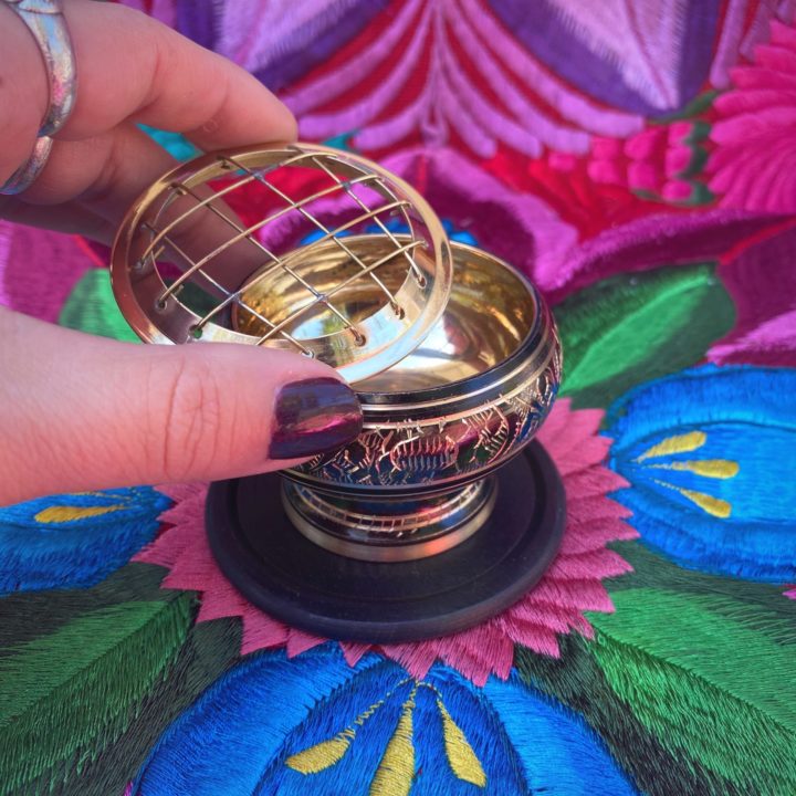 Brass Carved Charcoal Incense Burners