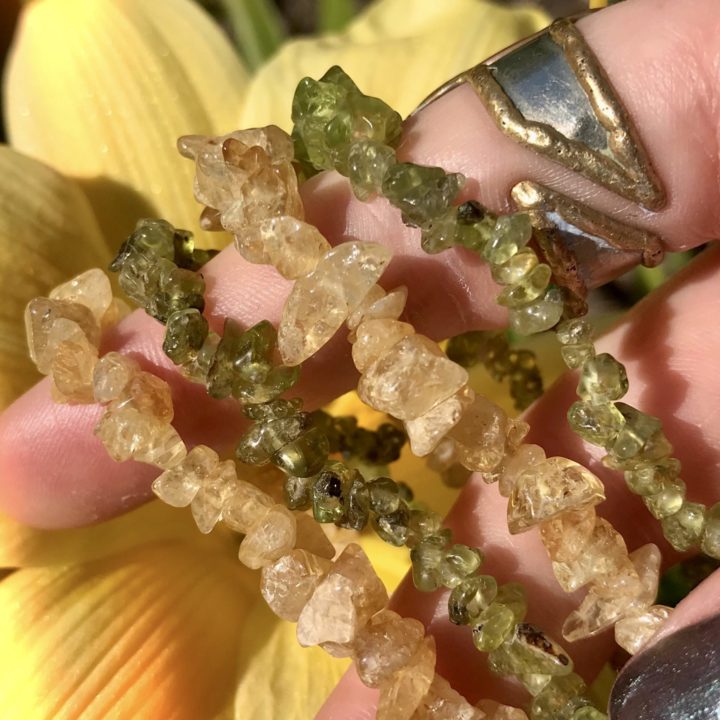 Citrine and Peridot Prosperity Bracelet Duo