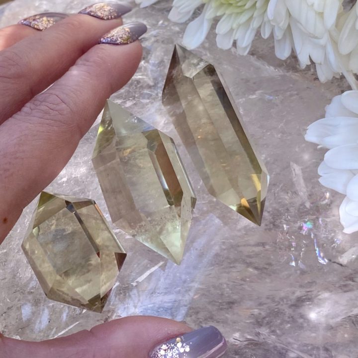 Double Terminated Lemon Quartz Scanner Wands