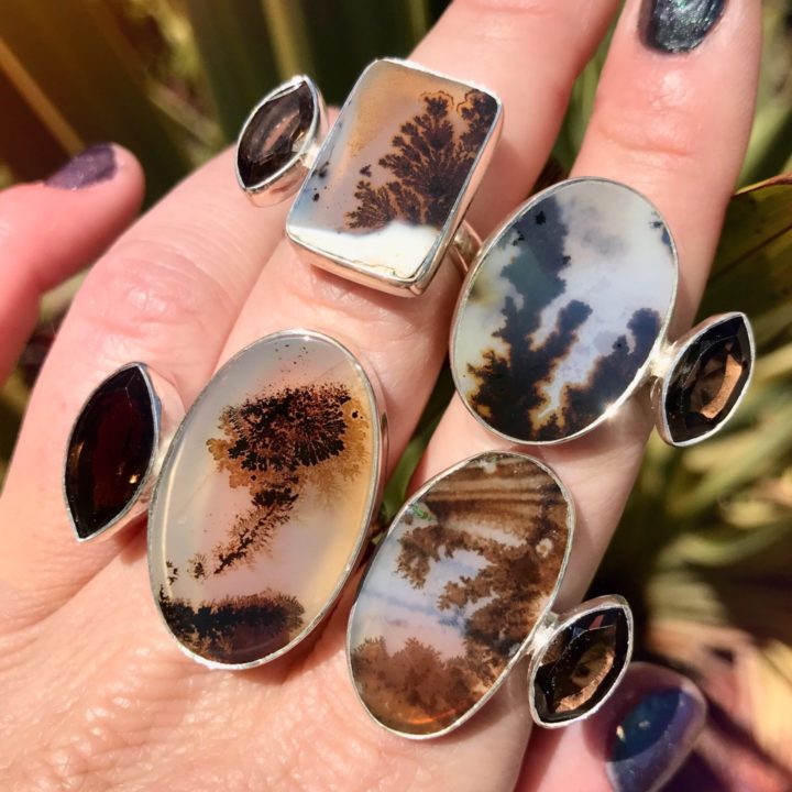 Dendritic Agate and Smoky Quartz Quarantine Positive Growth Rings