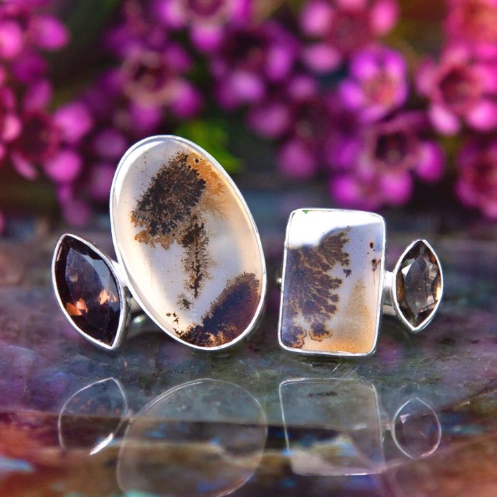 Dendritic Agate and Smoky Quartz Quarantine Positive Growth Rings