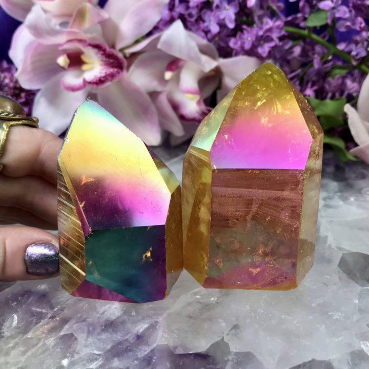 Sunset Aura Lemurian Quartz Generators