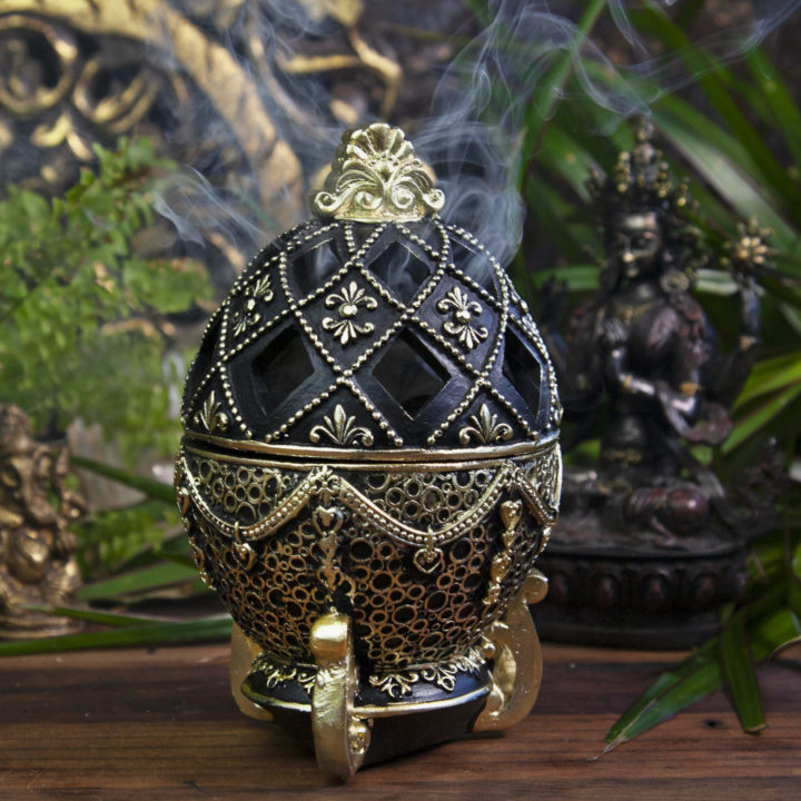 Fancy Black Egg Incense Burners