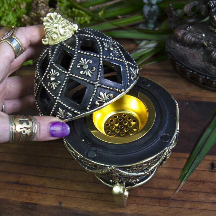 Fancy Black Egg Incense Burners