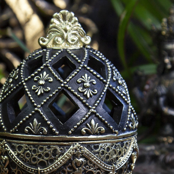 Fancy Black Egg Incense Burners