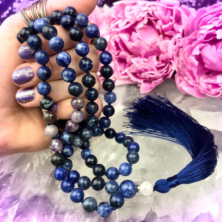 Sodalite, Lepidolite, and Amethyst Rest and Relax without Fear Malas