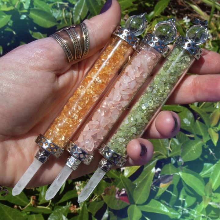 Intuitively Chosen Gemstone Wand Pendants