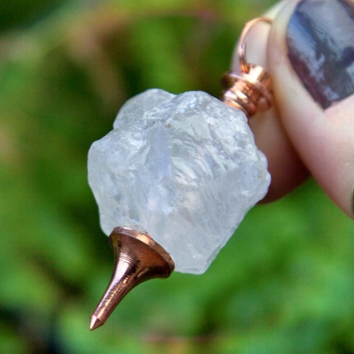 Natural Clear Quartz and Copper Pendulums