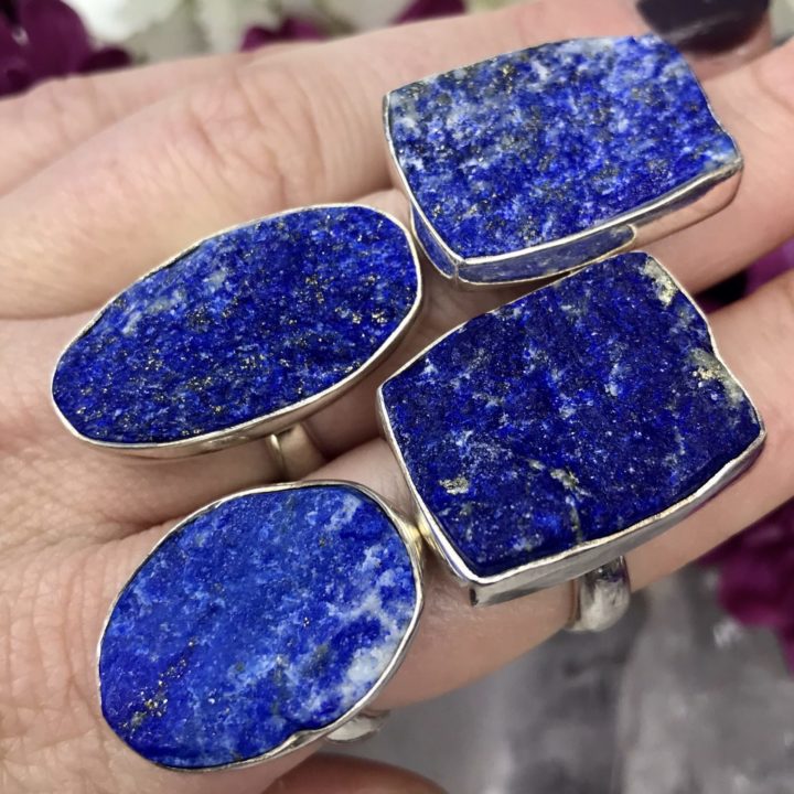 Natural Lapis Adjustable Ring