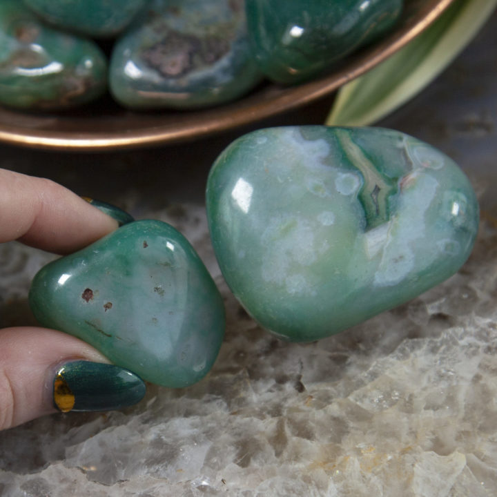 Tumbled Green Agate