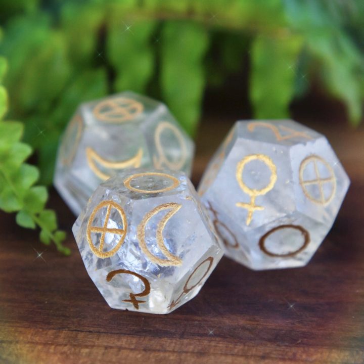 Clear Quartz Deity Divination Dice