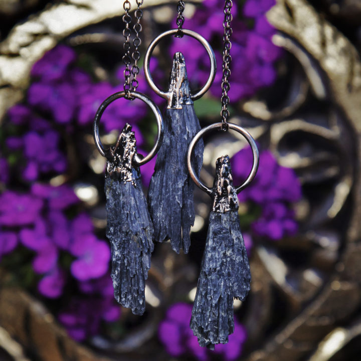 Interdimensional Awareness Black Kyanite Wand Pendants