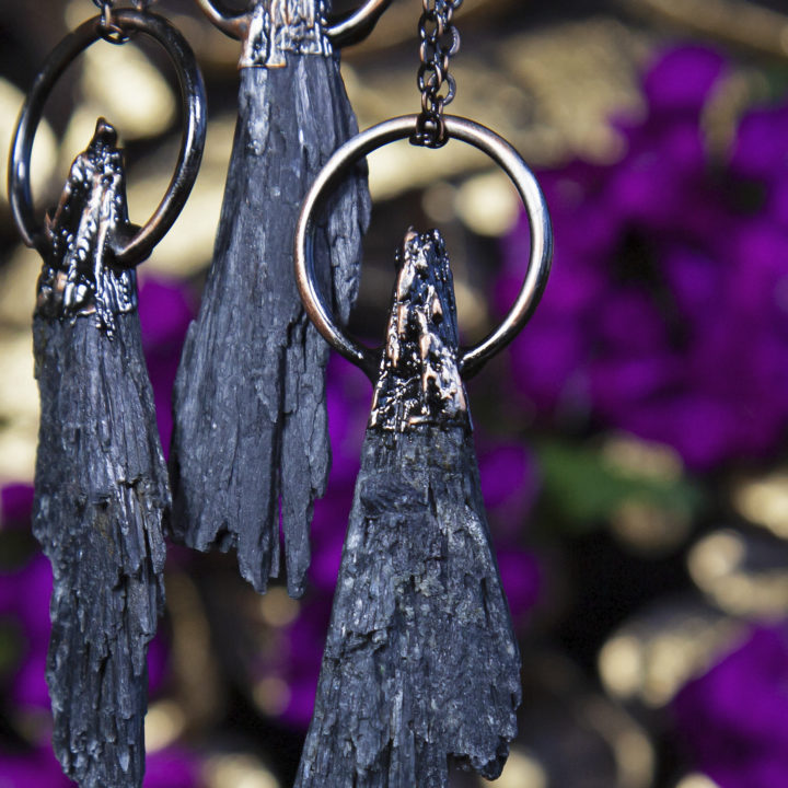 Interdimensional Awareness Black Kyanite Wand Pendants