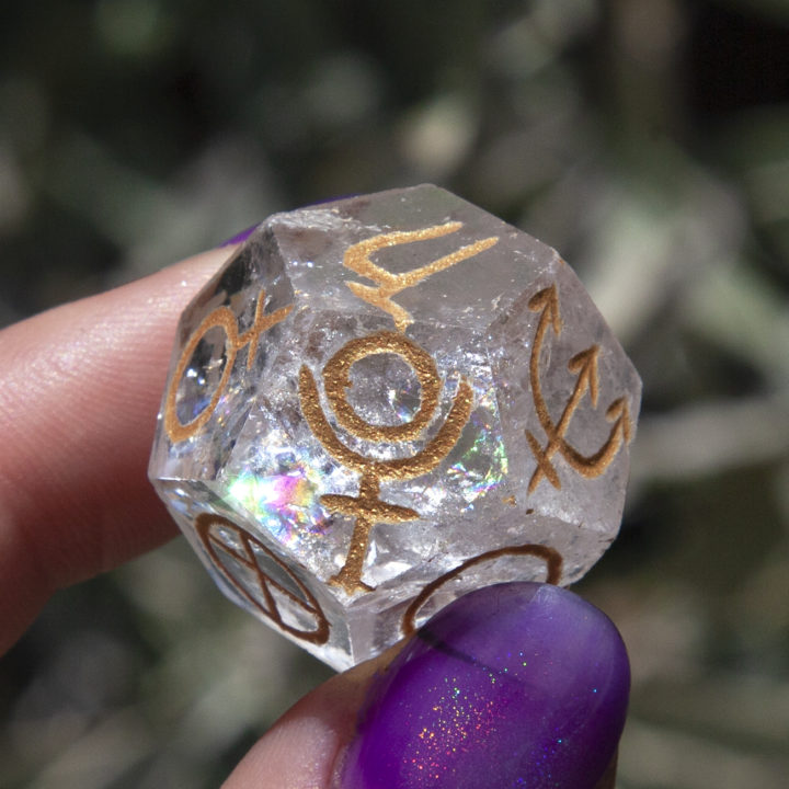 Clear Quartz Deity Divination Dice