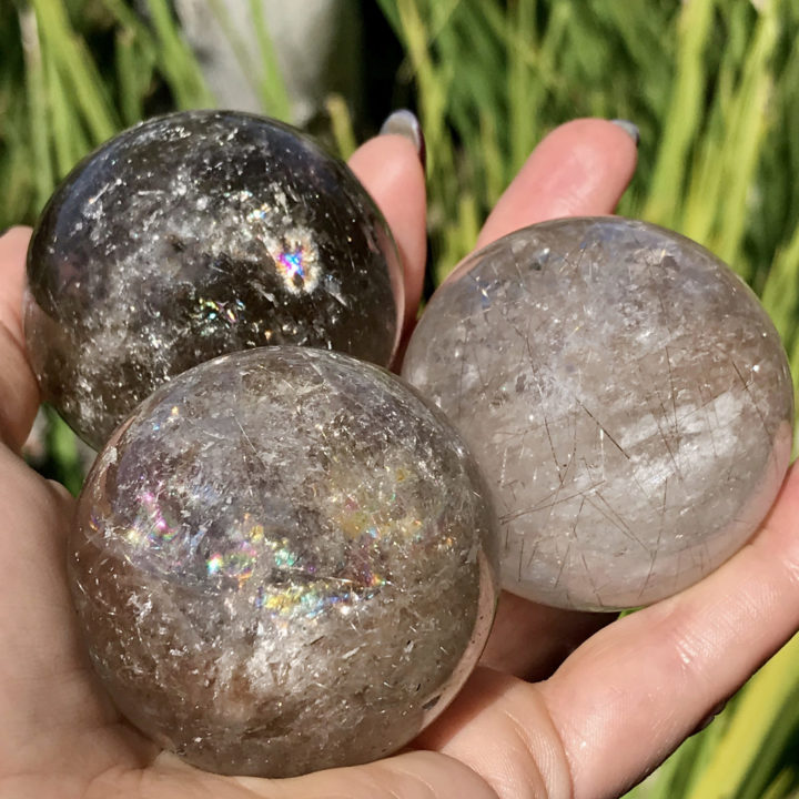 Rutilated Smoky Quartz Transformation Spheres