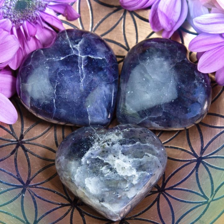 Third Eye Guiding Iolite Hearts