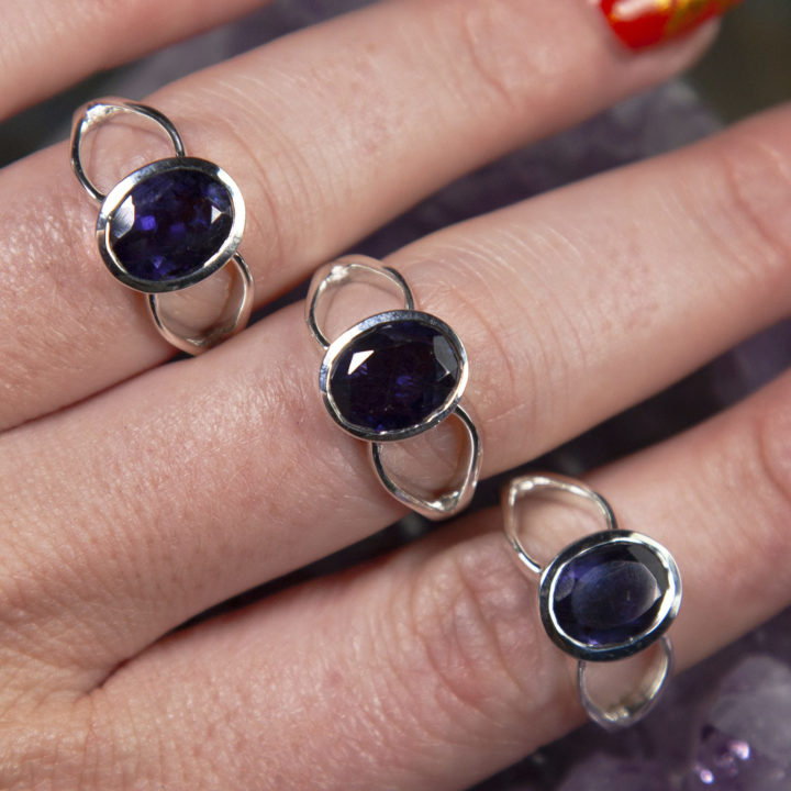 Faceted Iolite Visioning Rings