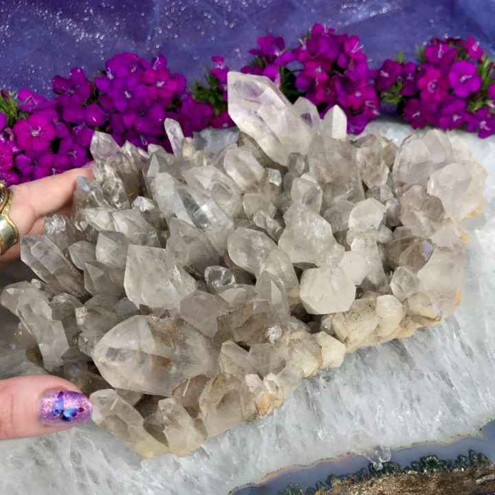 Smoky Lemurian Quartz Cluster