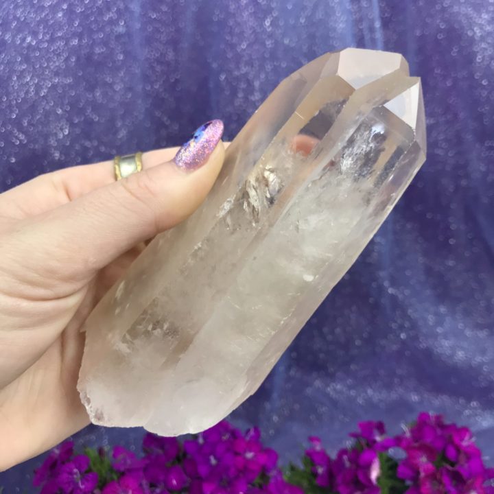 Tangerine Lemurian Quartz Twin