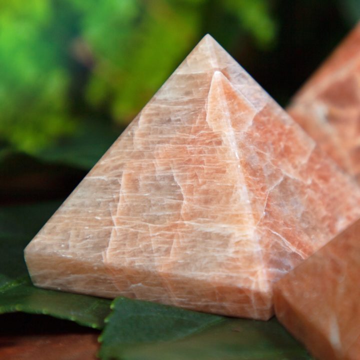 Peach Moonstone Pyramids