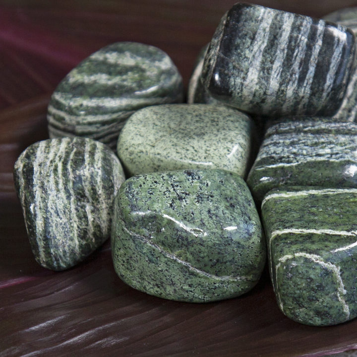 Tumbled Green Zebra Jasper